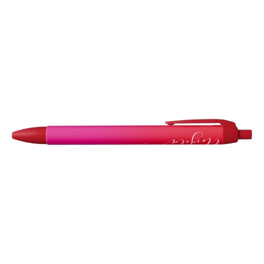 Hot-roze en Red Ombre Heart Handtekening Zwarte Inkt Pen (Bovenkant)
