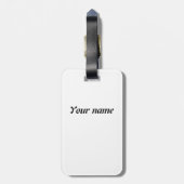 Hot-roze en rood strepe Bagagelabel (Achterkant verticaal)