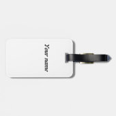 Hot-roze en rood strepe Bagagelabel (Achterkant horizontaal)