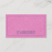 Hot-roze en Royal Blue Simple Linen-textuur Visitekaartje (Achterkant)