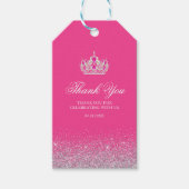Hot-roze en Silver Glitter Gift-Labels Cadeaulabel (Voorkant)