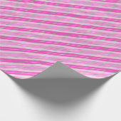 Hot-roze en Silver Stripes Cadeaupapier (Hoek)