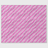 Hot-roze en Silver Stripes Cadeaupapier (Vlak)