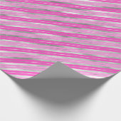 Hot-roze en Silver Stripes Cadeaupapier (Hoek)