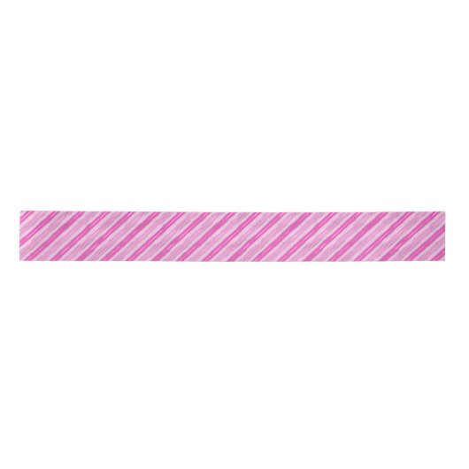 Hot-roze en Silver Stripes Satijnen Lint (Voorkant)