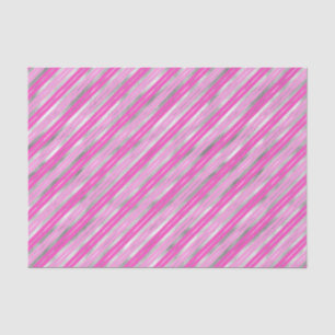 Hot-roze en Silver Stripes Tissuepapier