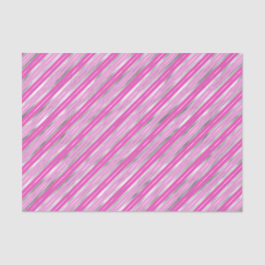 Hot-roze en Silver Stripes Tissuepapier (Voorkant)