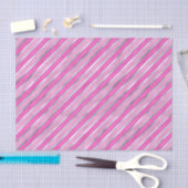 Hot-roze en Silver Stripes Tissuepapier (Craft)