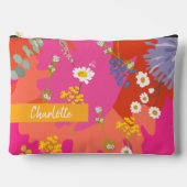 Hot Roze en Sinaasappel Bloementuin Gepersonalisee Etui (Voorkant)