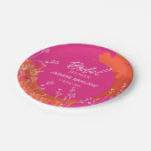 Hot Roze en Sinaasappel Bloemenweide Vrijgezellenf Papieren Bordje (Gekanteld)