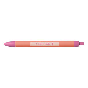 Hot Roze en Sinaasappel Modern Trendy Gepersonalis Zwarte Inkt Pen