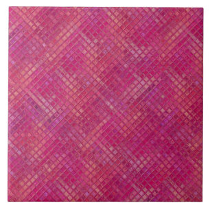 Hot-roze en Violet-gemarmerde Grunge tegel 6x6 Tegeltje