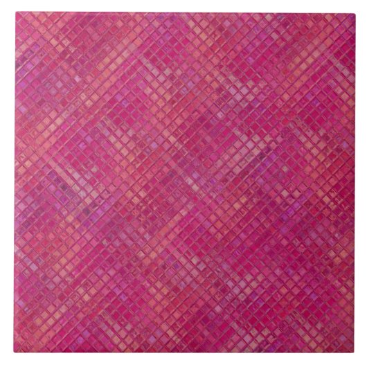 Hot-roze en Violet-gemarmerde Grunge tegel 6x6 Tegeltje (Voorkant)