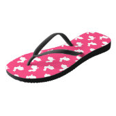 Hot-roze en White Bunny Rabbits Teenslippers (Schuin)