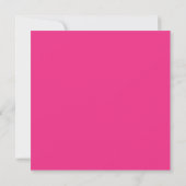 Hot-Roze en White Double Border Square Flat Note Bedankkaart (Achterkant)