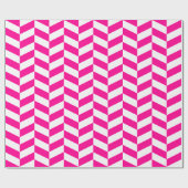Hot Roze en White Extra Large Herringbone Cadeaupapier (Vlak)