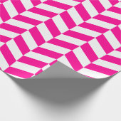Hot Roze en White Extra Large Herringbone Cadeaupapier (Hoek)