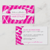 Hot-roze en White Hair Salon Tools Visitekaartje (Voorkant / Achterkant)
