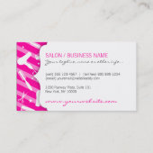 Hot-roze en White Hair Salon Tools Visitekaartje (Achterkant)