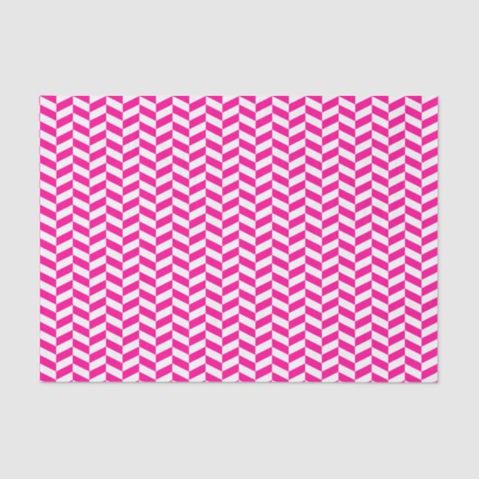 Hot-Roze en White Herringbone-weefselpapier Tissuepapier (Voorkant)