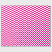 Hot-Roze en White Herringbone Wrapping Paper Cadeaupapier (Vlak)