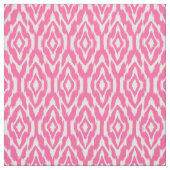 Hot-roze en White Ikat Pattern Stof (Swatch)