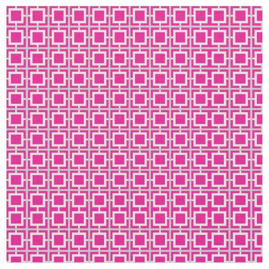 Hot-roze en White Lattice Pattern Stof (Close Up)