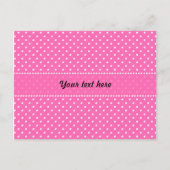 Hot-roze en White Polka Dot Pattern Briefkaart (Voorkant)