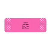 Hot-roze en White Polka Dot Pattern Etiket (Voorkant)