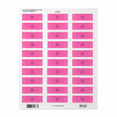Hot-roze en White Polka Dot Pattern Etiket (Full Sheet)