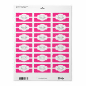 Hot-roze en White Polka Dot Pattern Etiket (Full Sheet)