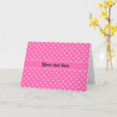 Hot-roze en White Polka Dot Pattern Kaart (Gele Bloem)
