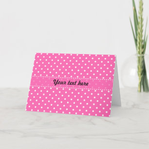 Hot-roze en White Polka Dot Pattern Kaart