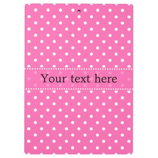 Hot-roze en White Polka Dot Pattern Klembord (Achterkant)