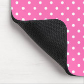 Hot-roze en White Polka Dot Pattern Muismat (Hoek)
