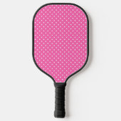 Hot-roze en White Polka Dot Pattern Pickleball Paddle (Achterkant)