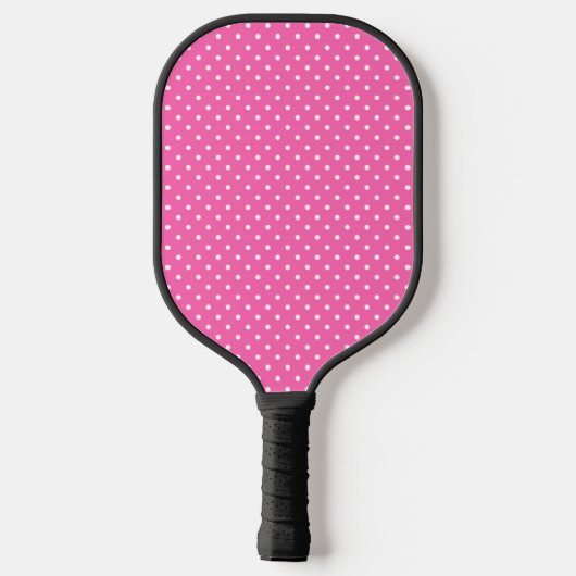 Hot-roze en White Polka Dot Pattern Pickleball Paddle (Achterkant)