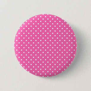 Hot-roze en White Polka Dot Pattern Ronde Button 5,7 Cm