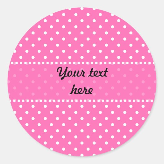 Hot-roze en White Polka Dot Pattern Ronde Sticker (Voorkant)