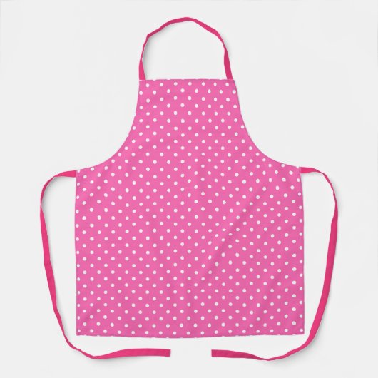 Hot-roze en White Polka Dot Pattern Schort (Voorkant)