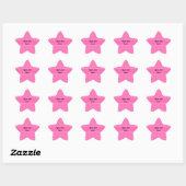 Hot-roze en White Polka Dot Pattern Ster Sticker (Vel)