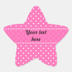 Hot-roze en White Polka Dot Pattern Ster Sticker