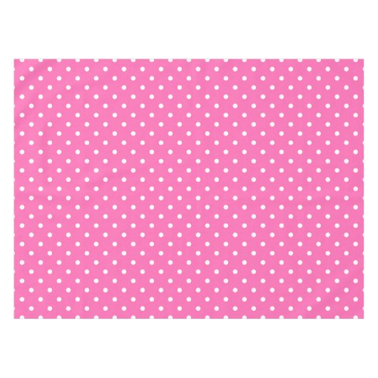 Hot-roze en White Polka Dot Pattern Tafelkleed (Voorkant (Horizontaal))