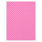 Hot-roze en White Polka Dot Pattern Tafelkleed (Voorkant)