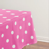 Hot-roze en White Polka Dot Pattern Tafelkleed (Voorbeeld)