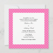 Hot-roze en White Polka Dot Wedding Kaart (Voorkant)