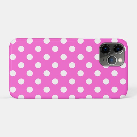 Hot-roze en White Polka Dots Dot Case-Mate iPhone Case (Achterkant (horizontaal))