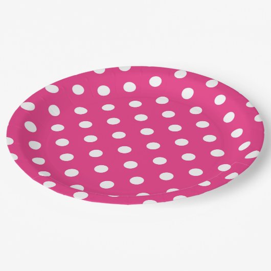 Hot-roze en White Polka Dots Paper Bord (Gekanteld)