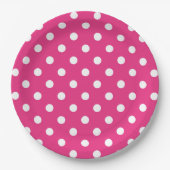 Hot-roze en White Polka Dots Paper Bord (Voorkant)