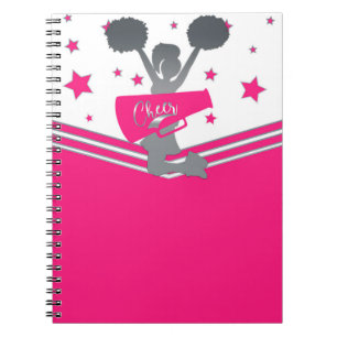Hot-roze en White Stars Cheer Cpure-toonaangevend Notitieboek